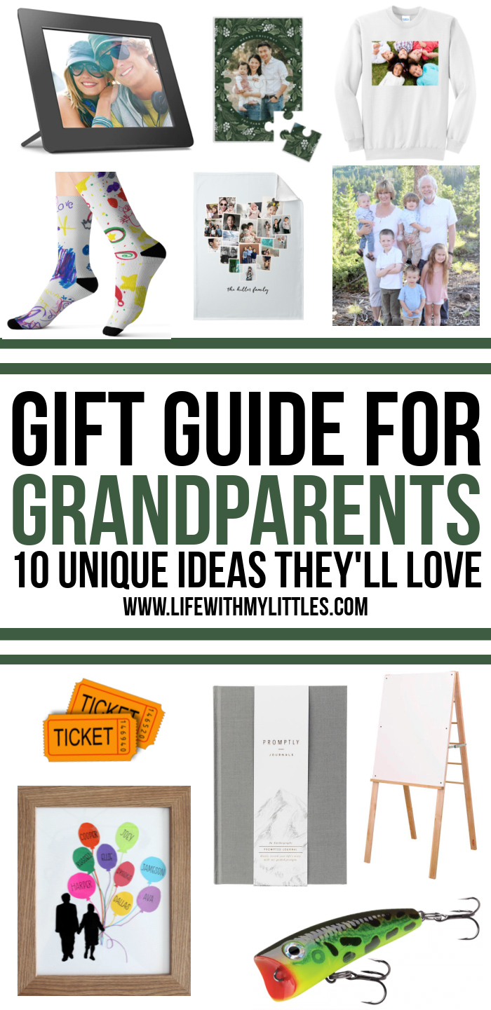 Gift guide for grandparents with 10 unique ideas that you can personalize and gift with love to your kids' grandparents! Check this list for the perfect gift for grandparents!